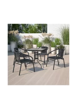 Hot Sale β 4 Pack Black Rattan Indoor Outdoor Restaurant Stack Chair by Belnick π€©