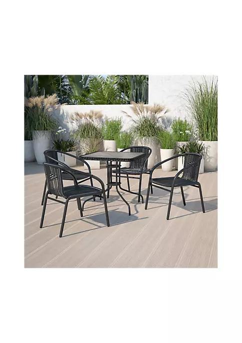 Hot Sale β 4 Pack Black Rattan Indoor Outdoor Restaurant Stack Chair by Belnick π€© 2 Hot Sale β 4 Pack Black Rattan Indoor Outdoor Restaurant Stack Chair by Belnick π€© - Image 2