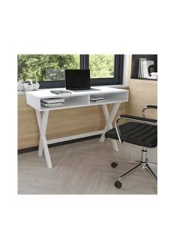 Brand new ๐คฉ Home Office Writing Computer Desk with Open Storage Compartments - Bedroom Desk for Writing and Work, White by Belnick ๐