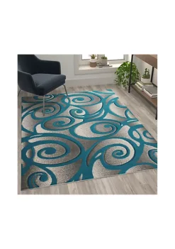 Hot Sale 🥰 Willow Collection Modern High-Low Pile Swirled Area Rug - Olefin Accent Rug - Entryway, Bedroom, Living Room by Belnick ⭐
