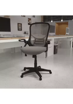 Wholesale 🔔 High Back Light Gray Mesh Ergonomic Swivel Office Chair with Black Frame and Flip-up Arms by Belnick 🌟