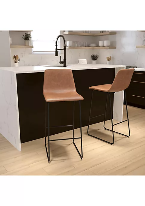 Promo π 30 Inch Commercial Grade LeatherSoft Bar Height Barstools in Light Brown, Set of 2 by Belnick π₯° 1 Promo π 30 Inch Commercial Grade LeatherSoft Bar Height Barstools in Light Brown, Set of 2 by Belnick π₯°