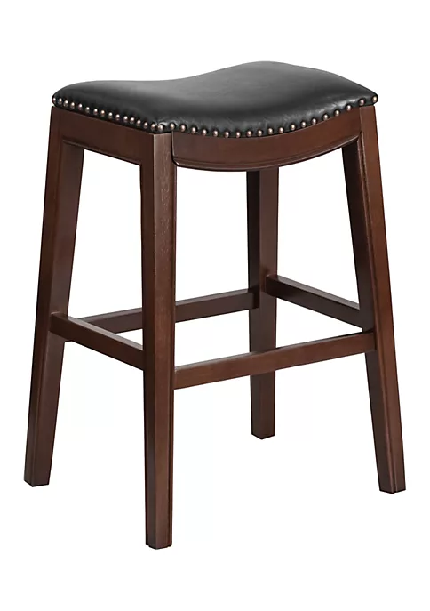 Best deal π₯° 30'' High Backless Cappuccino Wood Barstool with Black LeatherSoft Saddle Seat by Belnick π€© 1 Best deal π₯° 30'' High Backless Cappuccino Wood Barstool with Black LeatherSoft Saddle Seat by Belnick π€©