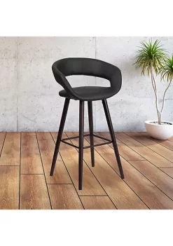 Outlet ⌛ Brynn Series 29'' High Contemporary Cappuccino Wood Barstool in Black Vinyl by Belnick 🌟