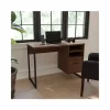 Best deal 🎉 Northbrook Rustic Coffee Wood Grain Finish Computer Desk with Black Metal Frame by Belnick 🔔