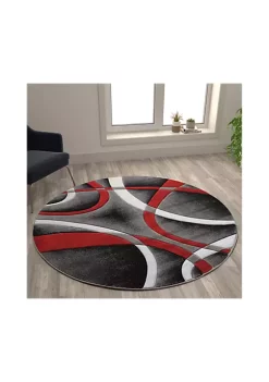 Wholesale π― Atlan Collection Round Abstract Area Rug - Olefin Rug with Jute Backing - Entryway, Living Room or Bedroom by Belnick π