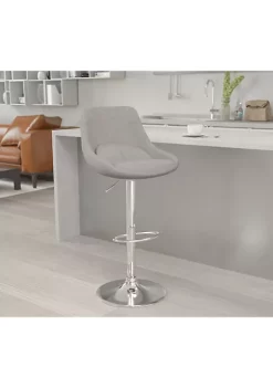 Brand new π Contemporary Gray Fabric Adjustable Height Barstool with Chrome Base by Belnick π―