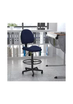 Promo 💯 Patterned Fabric Drafting Chair by Belnick 👍