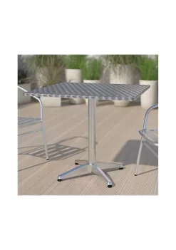 Budget 🤩 31.5'' Square Aluminum Indoor Outdoor Table with Base by Belnick 🎁