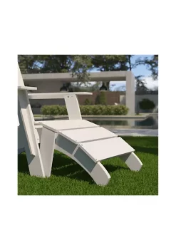 Flash Sale 🧨 Sawyer Modern All Weather Poly Resin Wood Adirondack Ottoman Foot Rest in White by Belnick ❤️