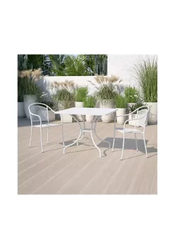 New ⌛ Commercial Grade 35.5" Square Indoor Outdoor Steel Patio Table with Umbrella Hole by Belnick ✨ -Belnick Sales Shop Belk 2473