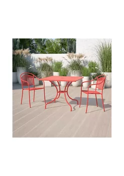 New ⌛ Commercial Grade 35.5" Square Indoor Outdoor Steel Patio Table with Umbrella Hole by Belnick ✨ -Belnick Sales Shop Belk 2474