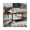 Outlet 🌟 Finley Modern Industrial 2 Tier Rectangular Metal and Driftwood Coffee Table by Belnick 👏