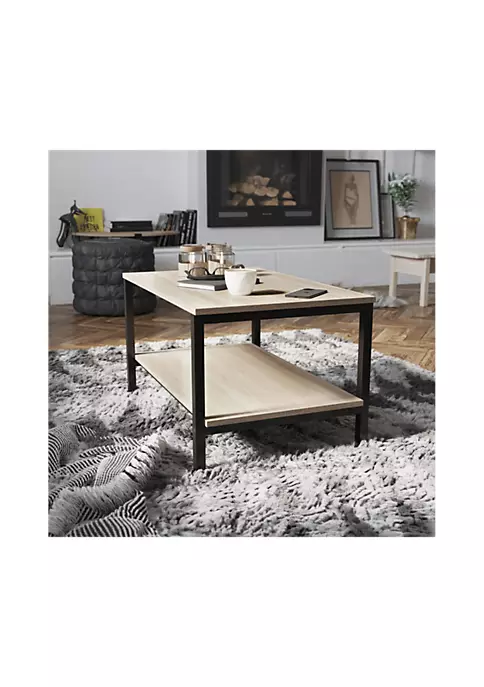 Outlet π Finley Modern Industrial 2 Tier Rectangular Metal and Driftwood Coffee Table by Belnick π 3 Outlet π Finley Modern Industrial 2 Tier Rectangular Metal and Driftwood Coffee Table by Belnick π - Image 3