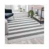 Brand new 🌟 5' x 7' Grey & White Striped Handwoven Indoor/Outdoor Cabana Style Stain Resistant Area Rug by Belnick 🛒