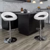 Best reviews of 😀 Contemporary White Vinyl Rounded Orbit-Style Back Adjustable Height Barstool with Chrome Base by Belnick ❤️