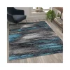 Budget ⭐ Rylan Collection Blue Scraped Design Area Rug - Olefin Rug with Jute Backing - Living Room, Bedroom, Entryway by Belnick 🎉