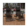 Coupon ❤️ Adjustable Folding Mesh Zero Gravity Reclining Lounge Chair with Pillow and Cup Holder Tray in Black Set of 2 by Belnick 🔔