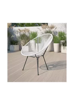 Hot Sale ✨ Valencia Oval Comfort Series Take Ten White Papasan Lounge Chair by Belnick 🔔