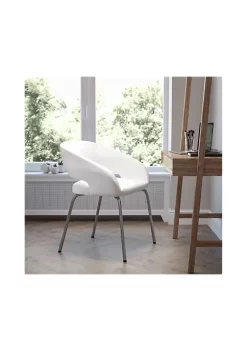 Promo 😀 Fusion Series Contemporary White LeatherSoft Side Reception Chair by Belnick 💯