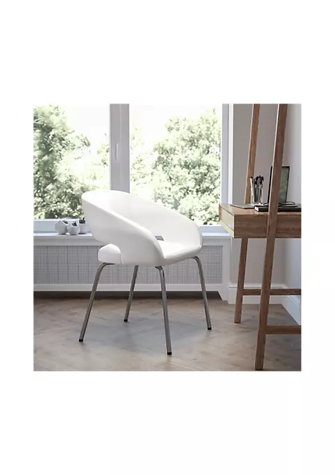 Promo 😀 Fusion Series Contemporary White LeatherSoft Side Reception Chair by Belnick 💯 1 Promo 😀 Fusion Series Contemporary White LeatherSoft Side Reception Chair by Belnick 💯