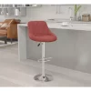 Top 10 🔥 Contemporary Burgundy Vinyl Bucket Seat Adjustable Height Barstool with Diamond Pattern Back and Chrome Base by Belnick 😍