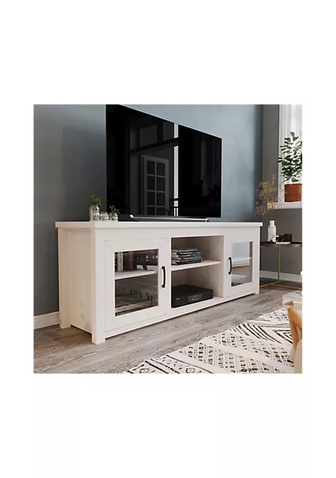 Buy π Sheffield Classic TV Stand up to 80" TVs - Modern White Wash Finish with Full Glass Doors - 65" Engineered Wood Frame - 3 Shelves by Belnick π 2 Buy π Sheffield Classic TV Stand up to 80" TVs - Modern White Wash Finish with Full Glass Doors - 65" Engineered Wood Frame - 3 Shelves by Belnick π - Image 2