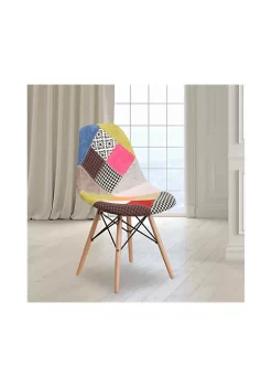 Discount π₯° Elon Series Milan Patchwork Fabric Chair with Wooden Legs by Belnick π