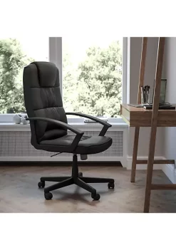 Top 10 🥰 Flash Fundamentals High Back Black LeatherSoft-Padded Task Office Chair with Arms, BIFMA Certified by Belnick ✔️