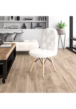 Promo ⭐ Shaggy 🦮 Dog White Accent Chair by Belnick ❤️