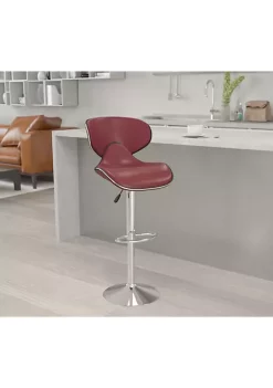 Brand new 🔥 Contemporary Cozy Mid-Back Vinyl Adjustable Height Barstool with Chrome Base by Belnick 👍