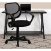 Cheap ⌛ Low Back Black Mesh Swivel Task Office Chair with Curved Square Back and Arms by Belnick 🔥