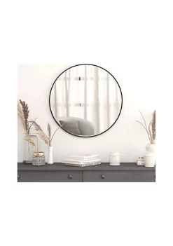Buy 🤩 30" Round Black Metal Framed Wall Mirror - Large Accent Mirror for Bathroom, Vanity, Entryway, Dining Room, & Living Room by Belnick 👏