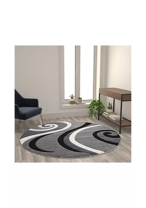 Cheapest ❤️ Athos Collection Gray Abstract Area Rug - Olefin Rug with Jute Backing - Hallway, Entryway, or Bedroom by Belnick ⭐ 3 Cheapest ❤️ Athos Collection Gray Abstract Area Rug - Olefin Rug with Jute Backing - Hallway, Entryway, or Bedroom by Belnick ⭐ - Image 3