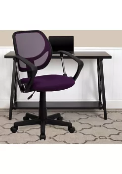 Cheap 🛒 Low Back Purple Mesh Swivel Task Office Chair with Arms by Belnick 👏