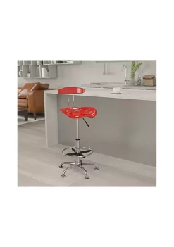 Hot Sale ✨ Contemporary Chrome Drafting Stool with Tractor Seat by Belnick ⭐