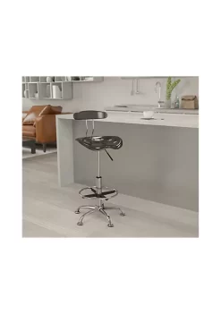 Hot Sale ✨ Contemporary Chrome Drafting Stool with Tractor Seat by Belnick ⭐ -Belnick Sales Shop Belk 2689