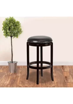 Brand new π₯ 29'' High Backless Cappuccino Wood Barstool with Black LeatherSoft Swivel Seat by Belnick π