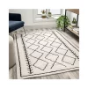 Best deal ✔️ Geometric Style Bohemian Shag Area Rug - 5' x 7' - Ivory by Belnick 😍