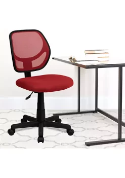 New ✨ Low Back Red Mesh Swivel Task Office Chair by Belnick 😉