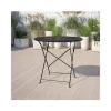 Coupon 😀 Round Indoor Outdoor Steel Folding Patio Table by Belnick ⭐
