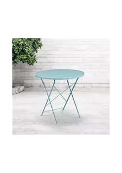 Coupon 😀 Round Indoor Outdoor Steel Folding Patio Table by Belnick ⭐ -Belnick Sales Shop Belk 2729