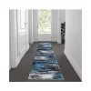 Budget ✨ Rylan Collection 2' x 7' Blue Abstract Area Rug - Olefin Rug with Jute Backing for Hallway, Entryway, Bedroom, Living Room by Belnick 🎁