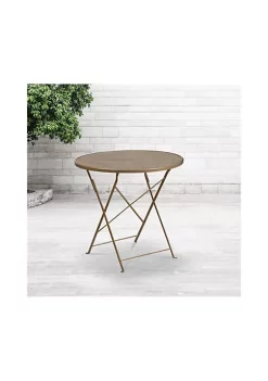 Coupon 😀 Round Indoor Outdoor Steel Folding Patio Table by Belnick ⭐ -Belnick Sales Shop Belk 2730