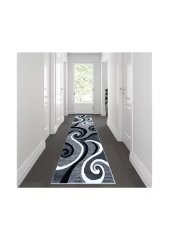 Budget π Athos Collection Gray Abstract Area Rug - Olefin Rug with Jute Backing - Hallway, Entryway, or Bedroom by Belnick β