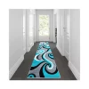 Cheap 🎉 Athos Collection 3' x 10' Turquoise Abstract Area Rug - Olefin Rug with Jute Backing - Hallway, Entryway, or Bedroom by Belnick 🌟