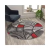 Cheap 🎁 Jubilee Collection 5' x 5' Round Red Abstract Area Rug - Olefin Rug with Jute Backing - Living Room, Bedroom, Family Room by Belnick 😀