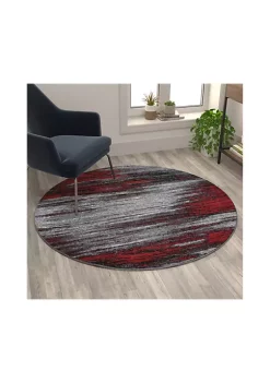 Flash Sale π Rylan Collection 5' x 5' Round Red Abstract Area Rug - Olefin Rug with Jute Backing - Living Room, Bedroom, & Family Rooms by Belnick β¨