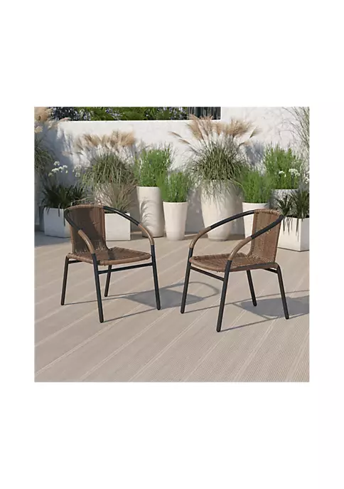 Promo 🤩 2 Pack Rattan Indoor Outdoor Restaurant Stack Chair by Belnick 🤩 3 Promo 🤩 2 Pack Rattan Indoor Outdoor Restaurant Stack Chair by Belnick 🤩 - Image 3