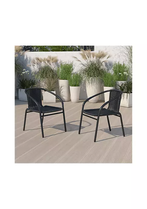 Promo 🤩 2 Pack Rattan Indoor Outdoor Restaurant Stack Chair by Belnick 🤩 4 Promo 🤩 2 Pack Rattan Indoor Outdoor Restaurant Stack Chair by Belnick 🤩 - Image 4